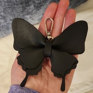 Elegant Black Butterfly Keychain